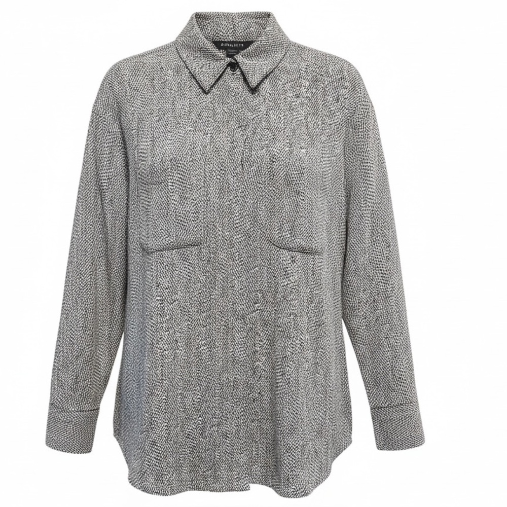 Athleta Abstract Print Shirt Jacket Shacket Black White Small EUC
